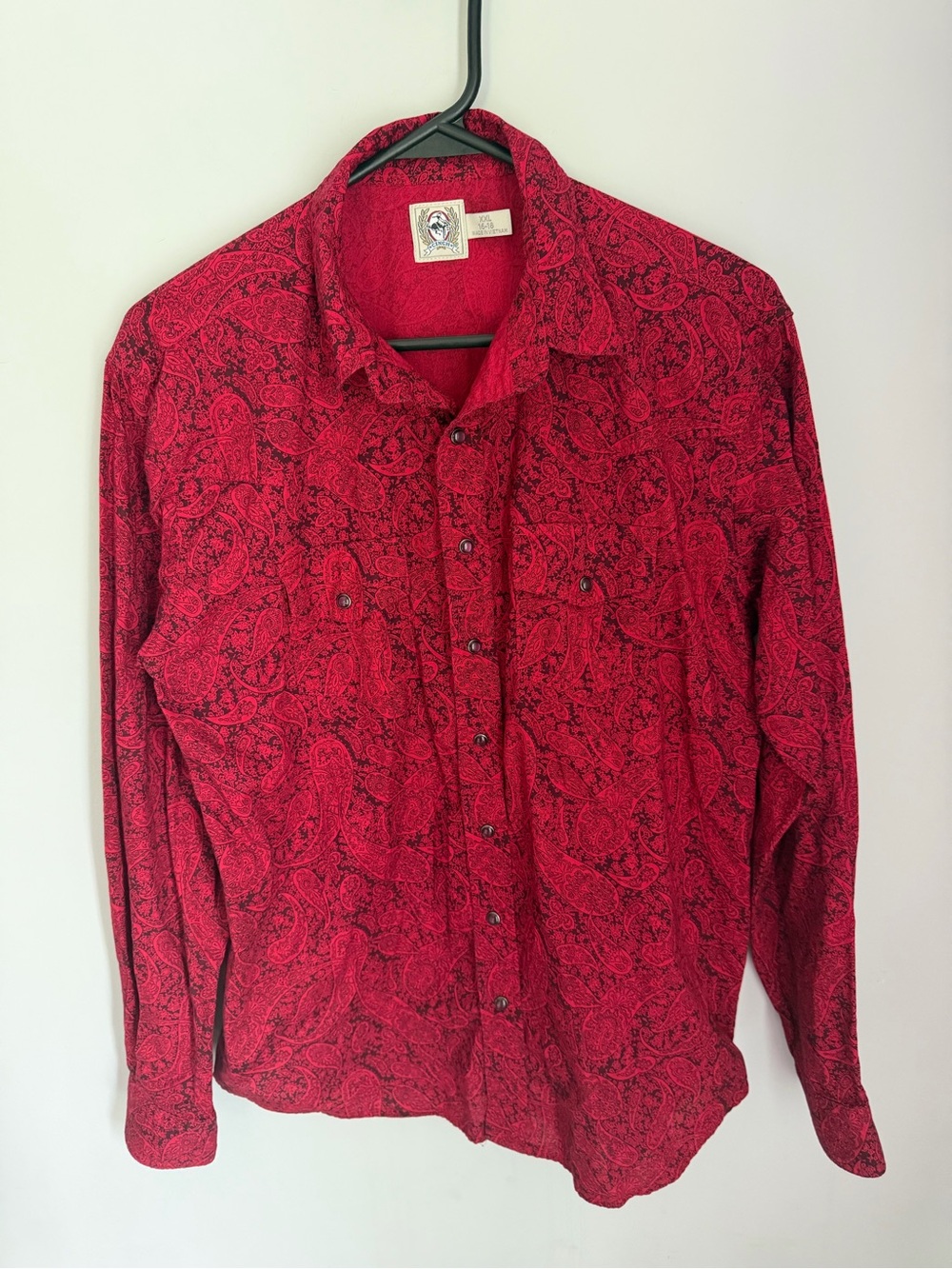 Cinch Women’s XXL Red Black Paisley Pearl Snap Western Shirt 2XL